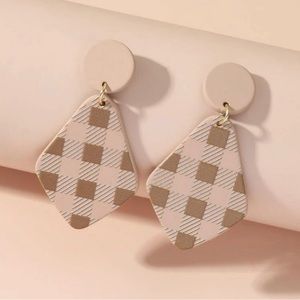 NWT Trendy Plaid Drop Earrings